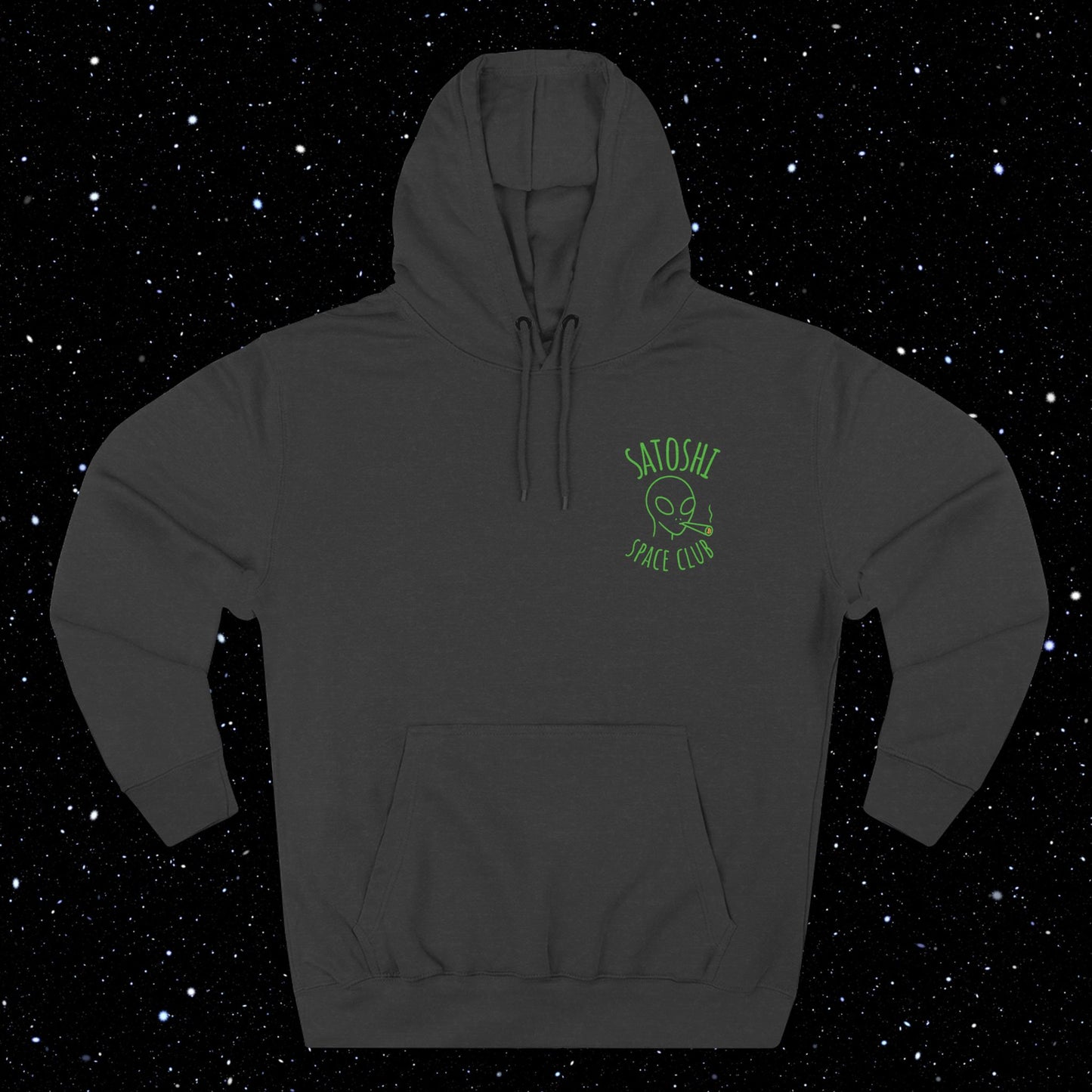 Satoshi Space Club Line Art Backprint Fleece Hoodie