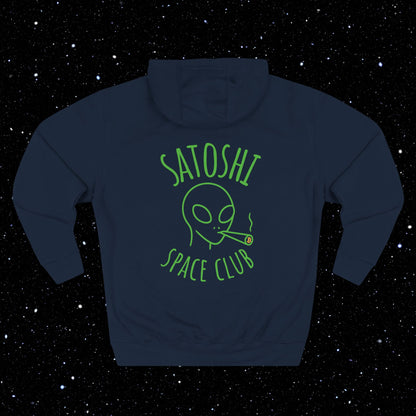 Satoshi Space Club Line Art Backprint Fleece Hoodie