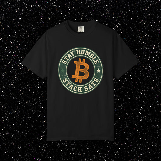 Stay Humble Stack Sats Logo Tee
