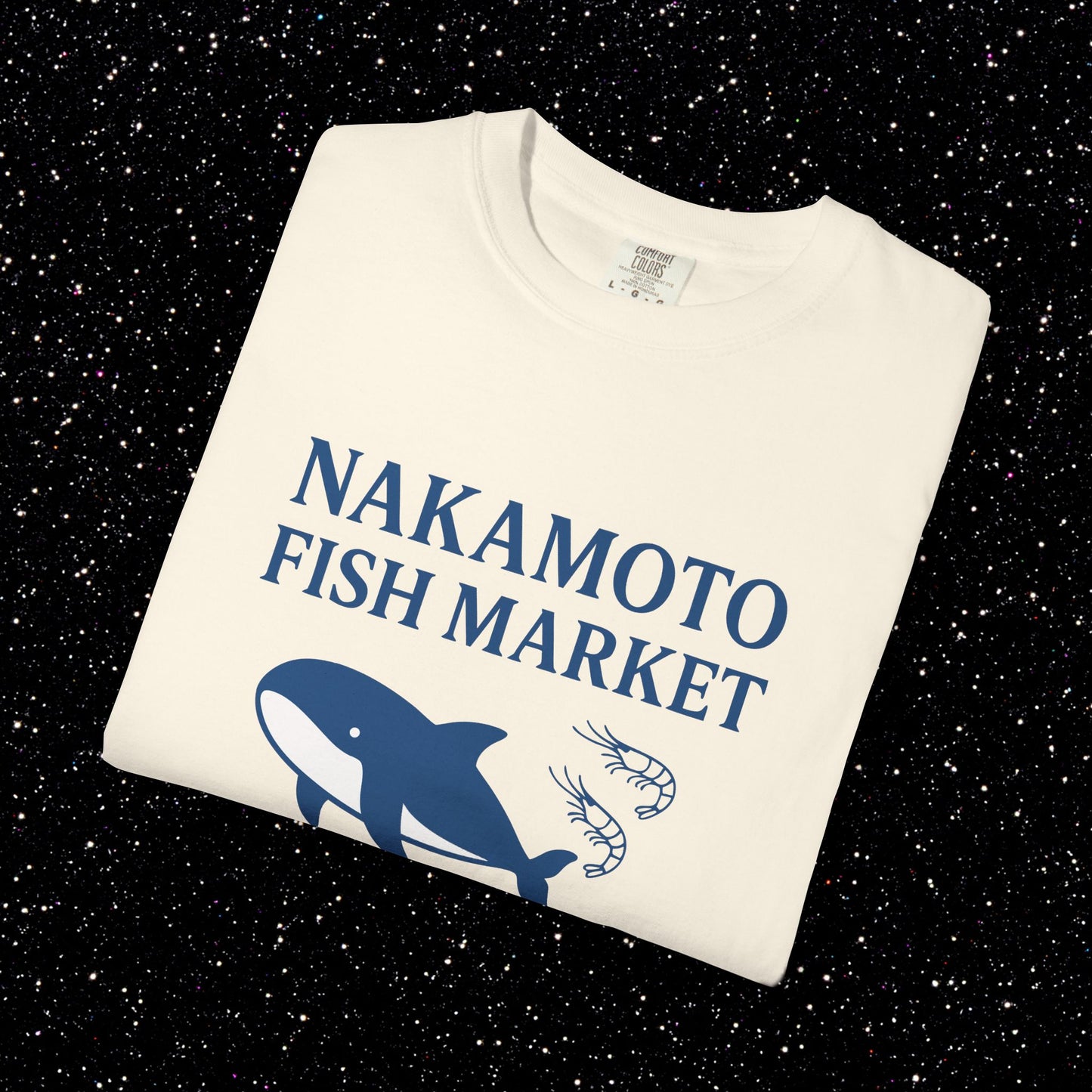 Nakamoto Fish Market T-Shirt – Onchain District Whale Tee (サトシ)