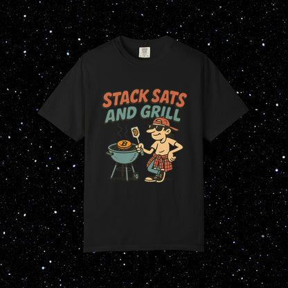 Stack sats and grill bitcoin tee
