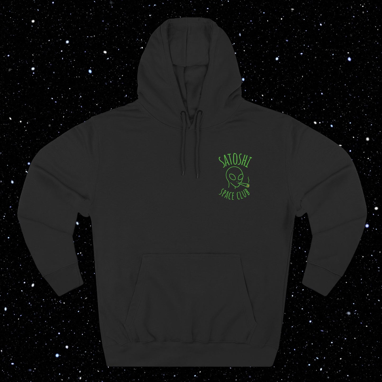 Satoshi Space Club Line Art Backprint Fleece Hoodie
