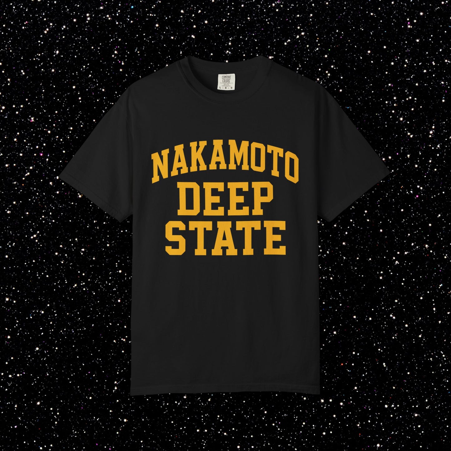 Nakamoto Deep State – Collegiate Bitcoin Tee