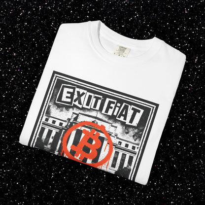EXIT FIAT Punk Bitcoin T-Shirt | Anti-Central Bank Protest Streetwear