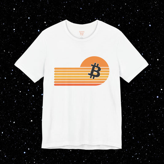 Bitcoin Retro Sunset Tee Shirt