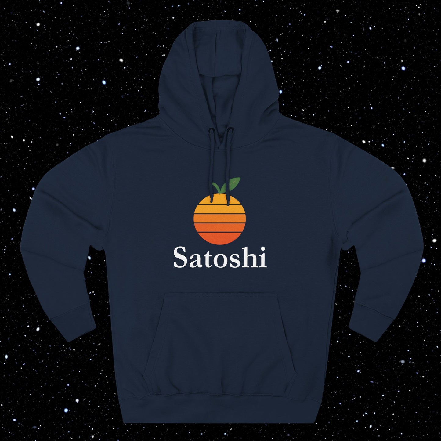 Satoshi Think Different Orange Fleece Hoodie