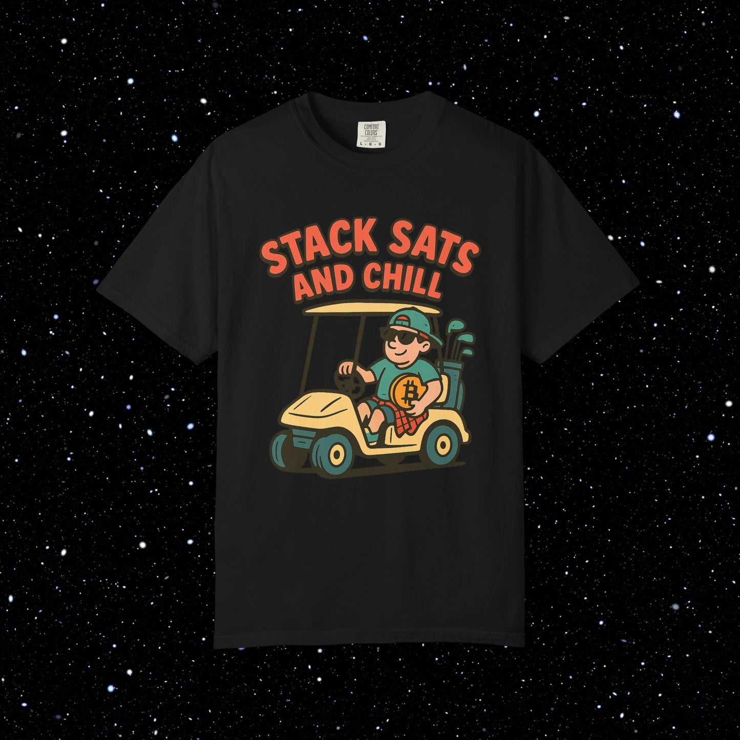 Stack sats and chill golf tee