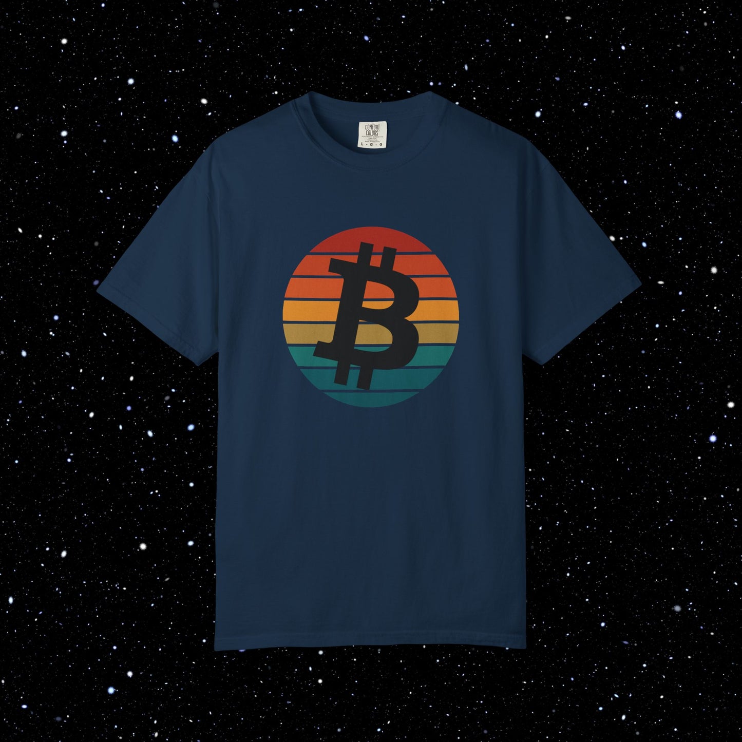 Bitcoin Retro Sunset Surf Tee