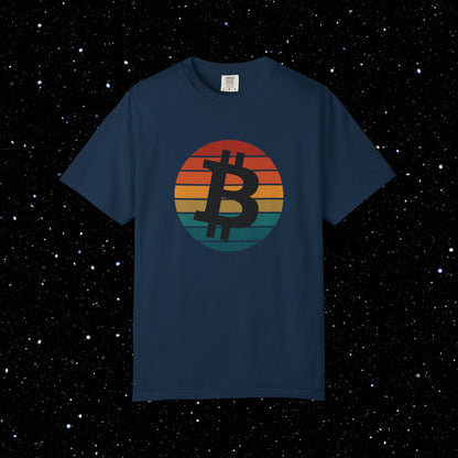 Bitcoin Retro Sunset Surf Tee