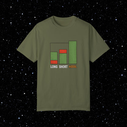 Long, Short, HODL - Bitcoin Comfort Colors Tee Shirt
