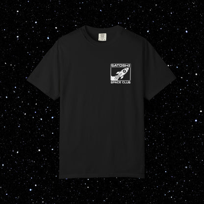 Satoshi Space Club Logo Back Print Bitcoin Tee Shirt