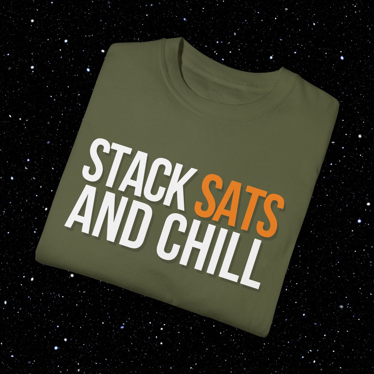 Stack Stats and Chill - Comfort Colors Bitcoin Tee