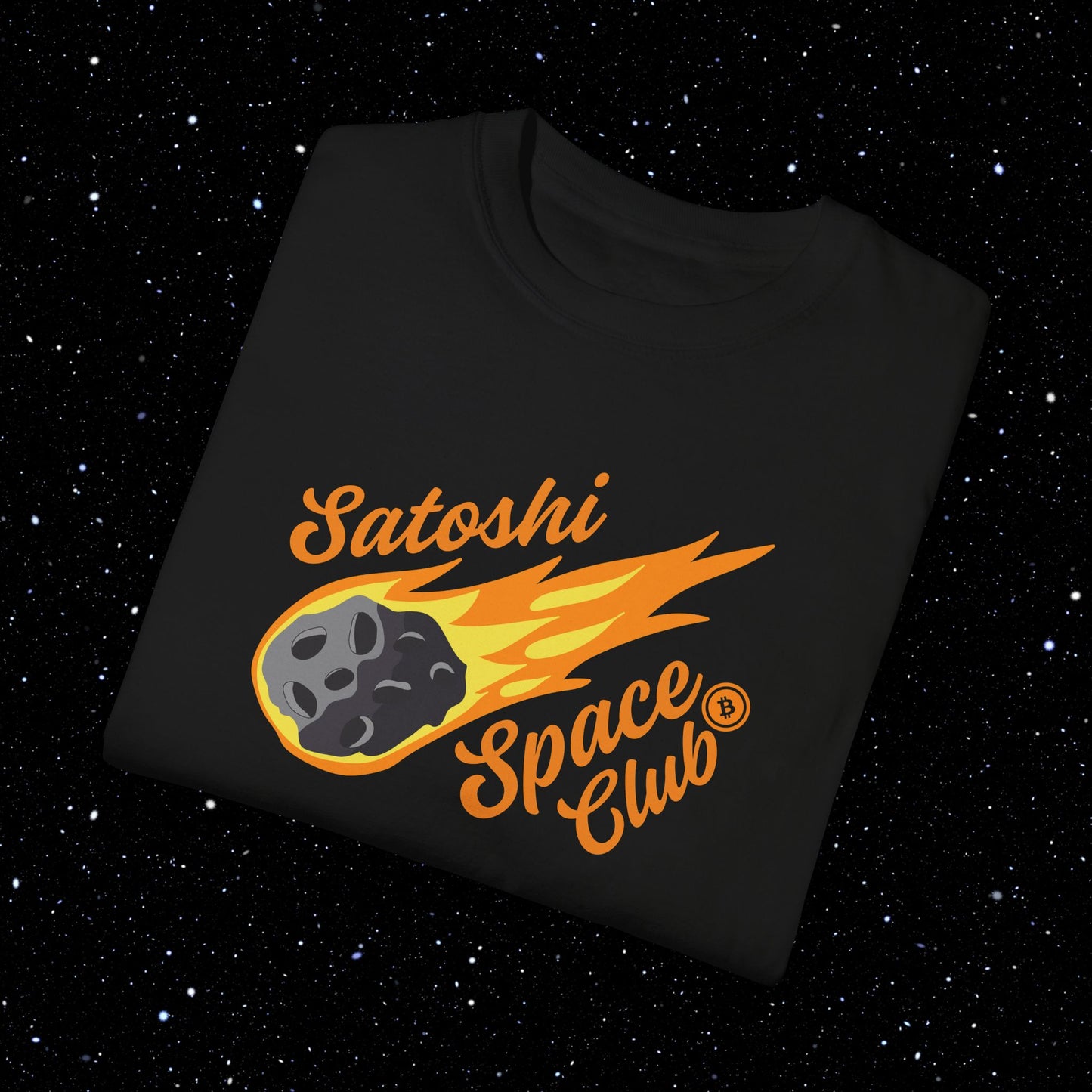 Satoshi Space Club - Cosmic Airdrop - Comfort Colors Bitcoin Tee Shirt