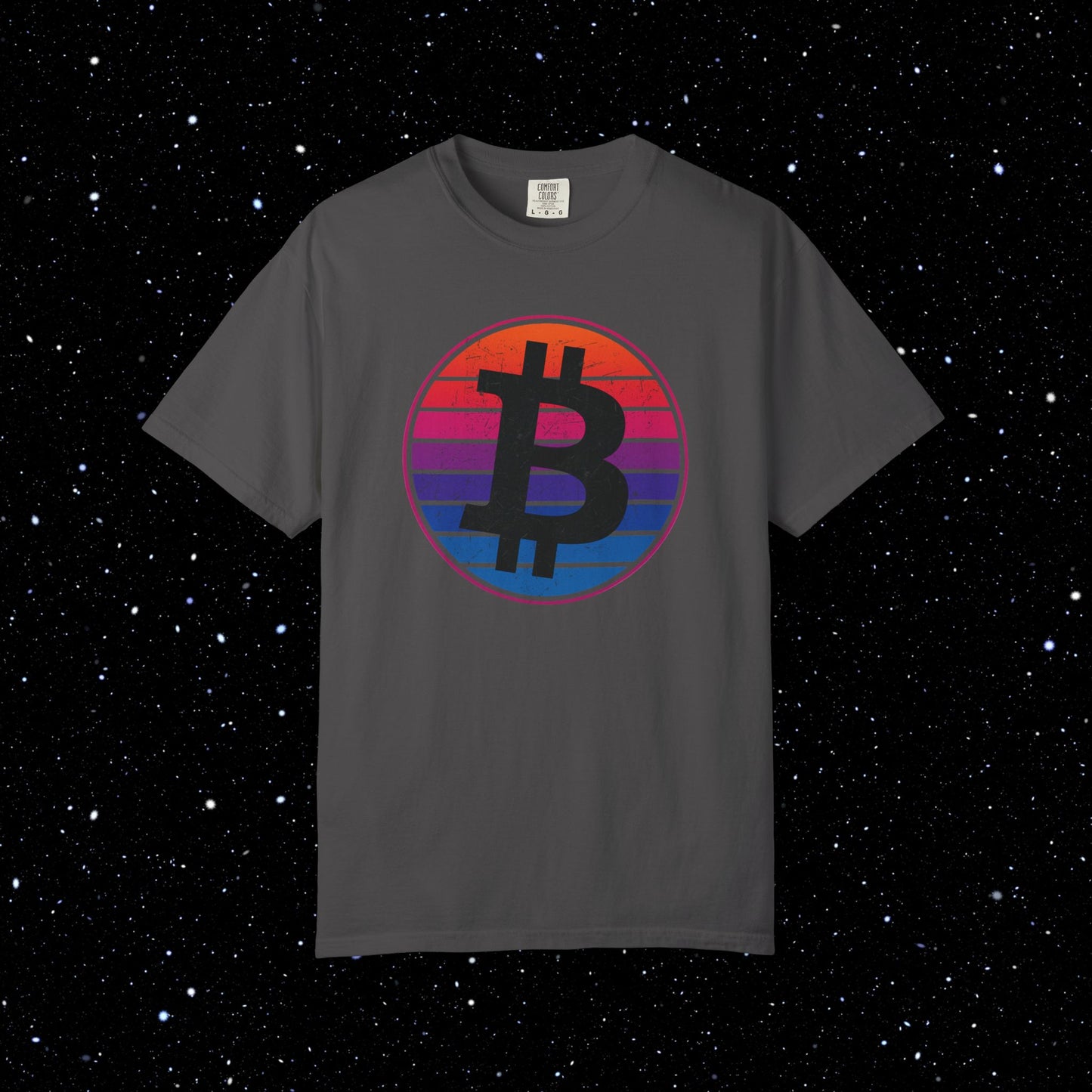 Bitcoin Synthwave Sunset Tee