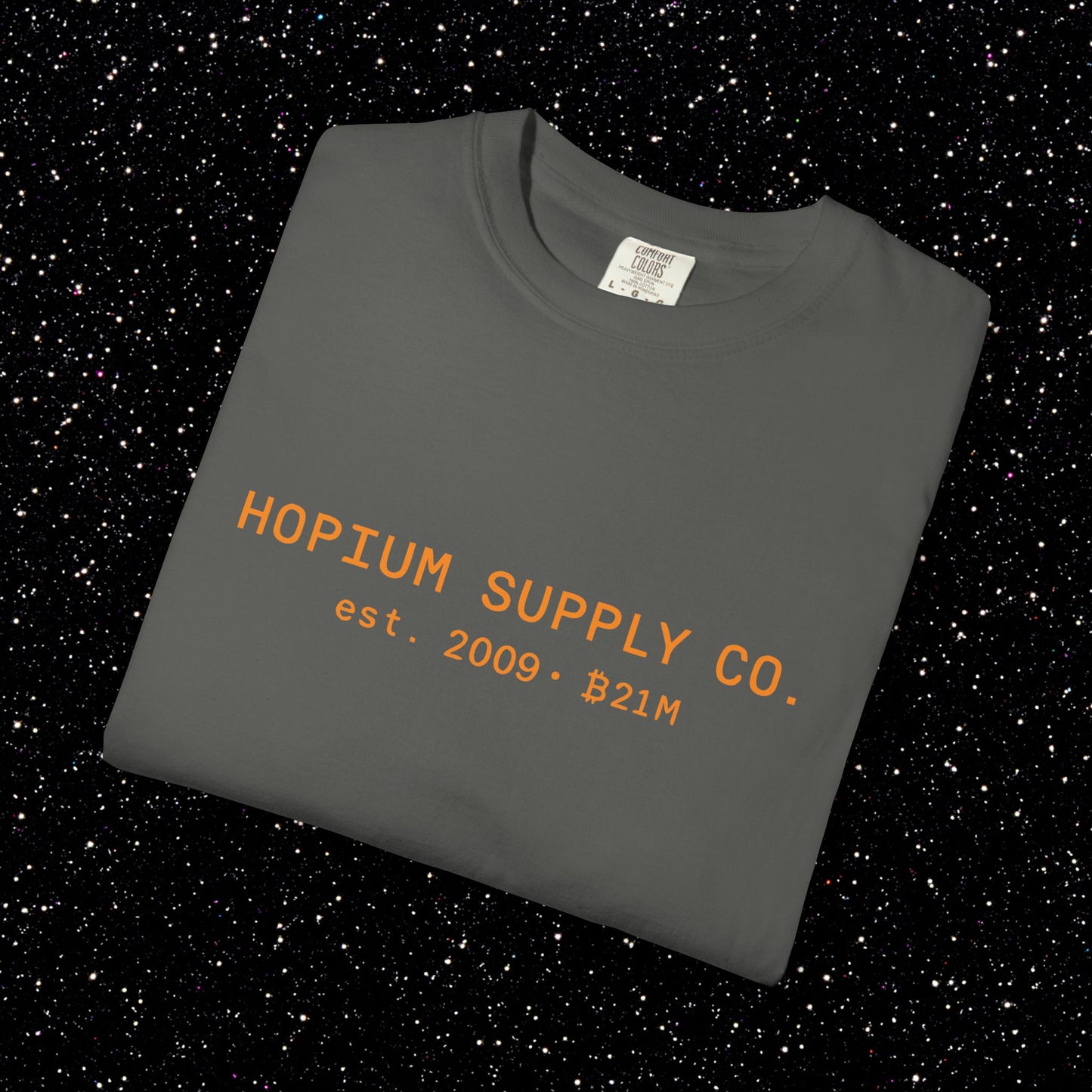 Hopium Supply Co. – 2009 Minimal Bitcoin Tee
