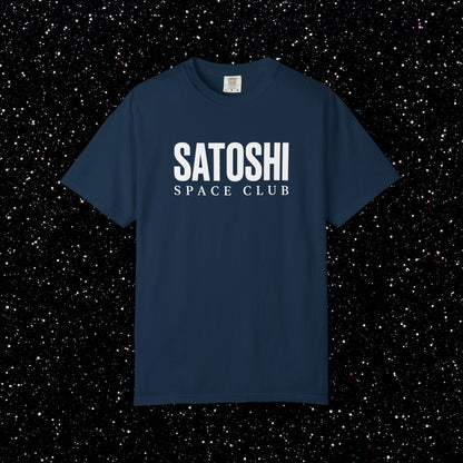 Satoshi Space Club T-Shirt | Minimal Bitcoin Space Logo Tee