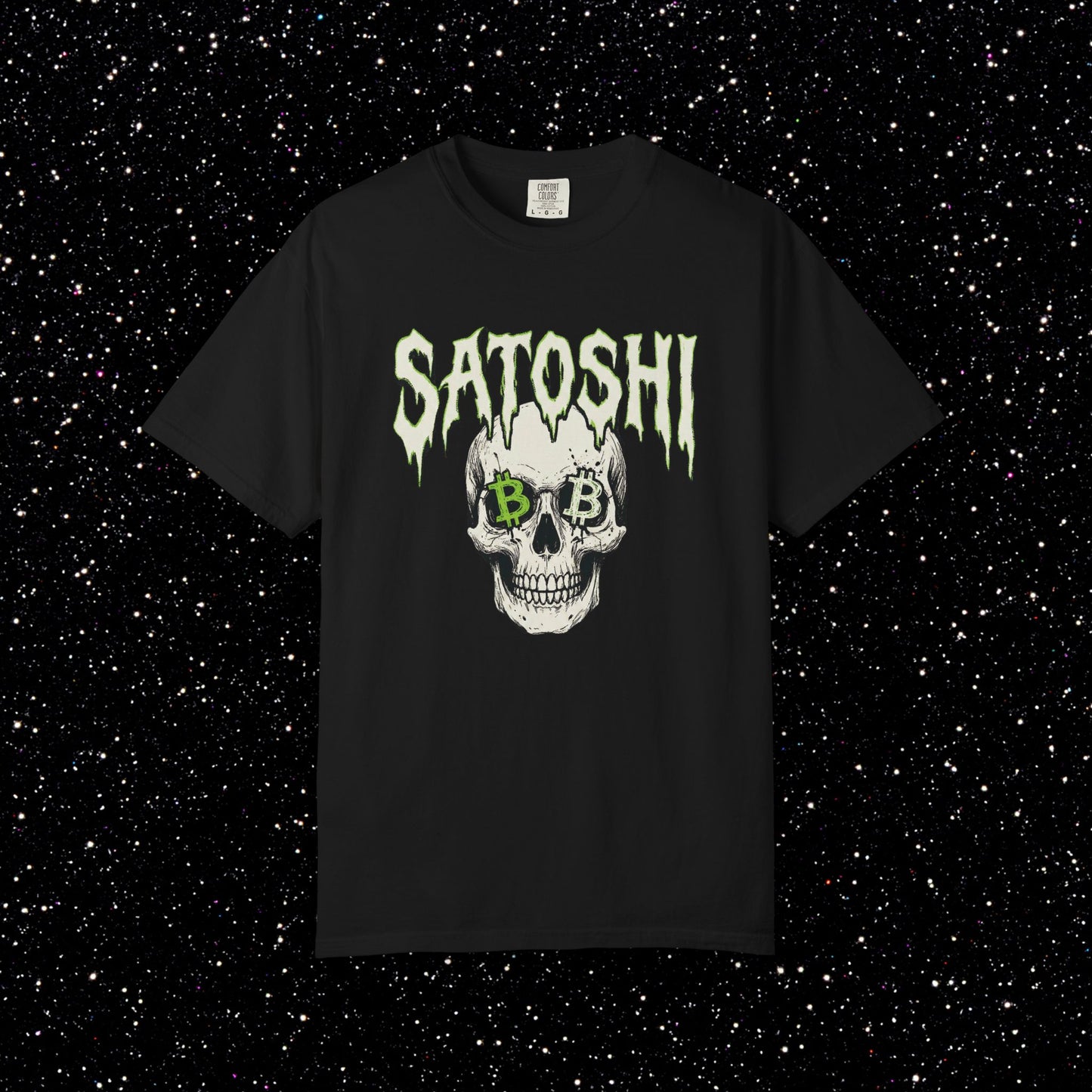 Satoshi Skull T‑Shirt – Gothic Crypto Bitcoin Graphic Tee