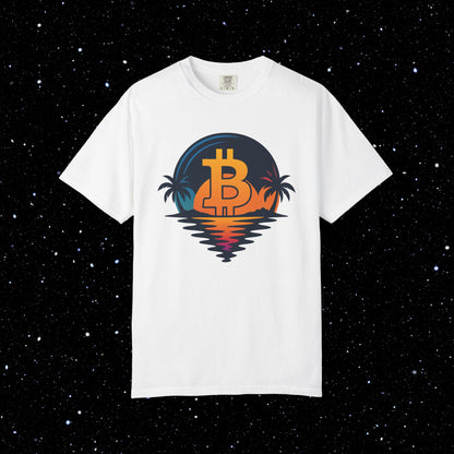 Bitcoin Sunset Beach Tee