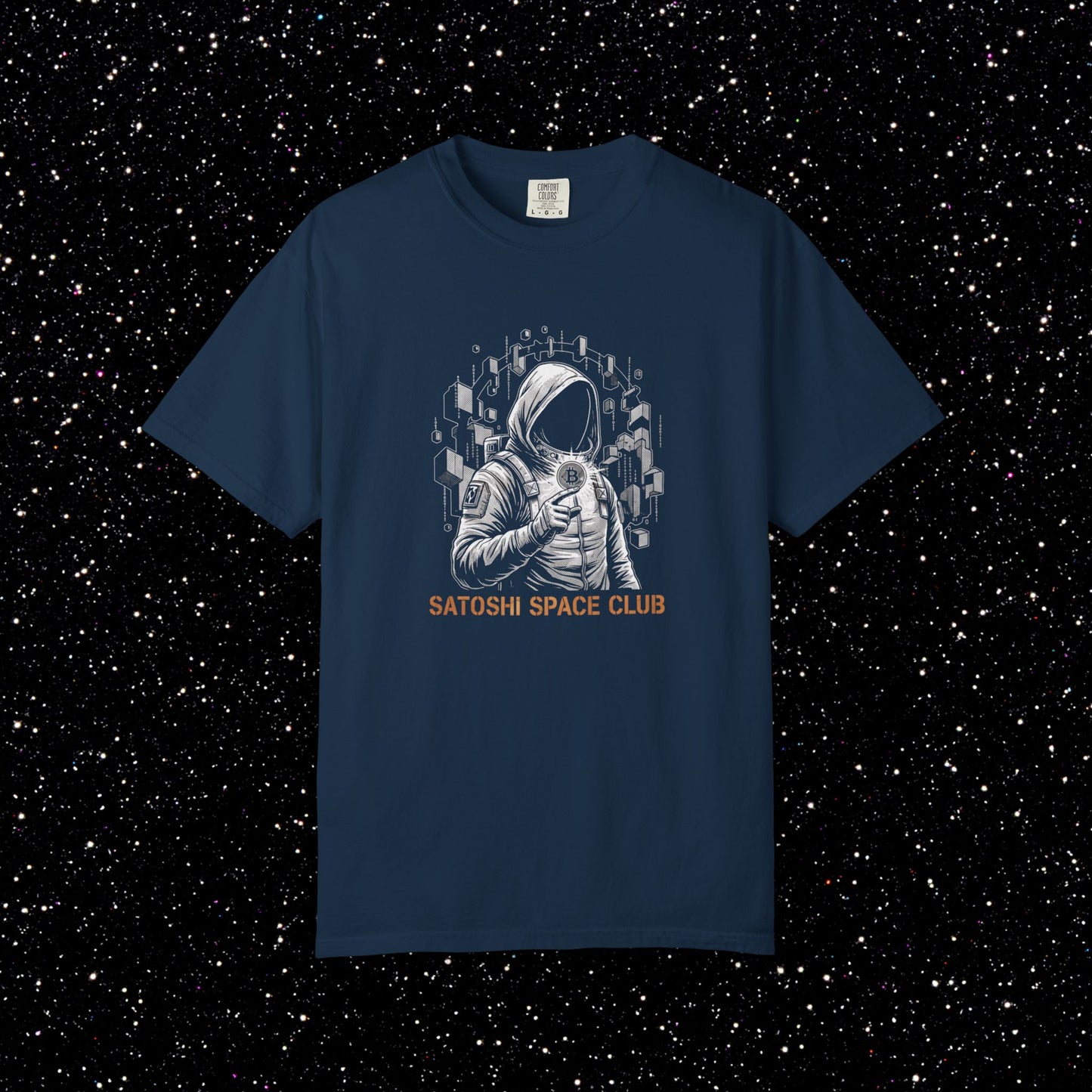 Satoshi Space Club Astronaut T-Shirt | Bitcoin Explorer Graphic Tee