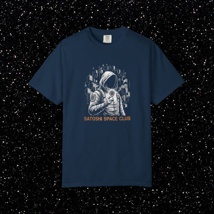 Satoshi Space Club Astronaut T-Shirt | Bitcoin Explorer Graphic Tee