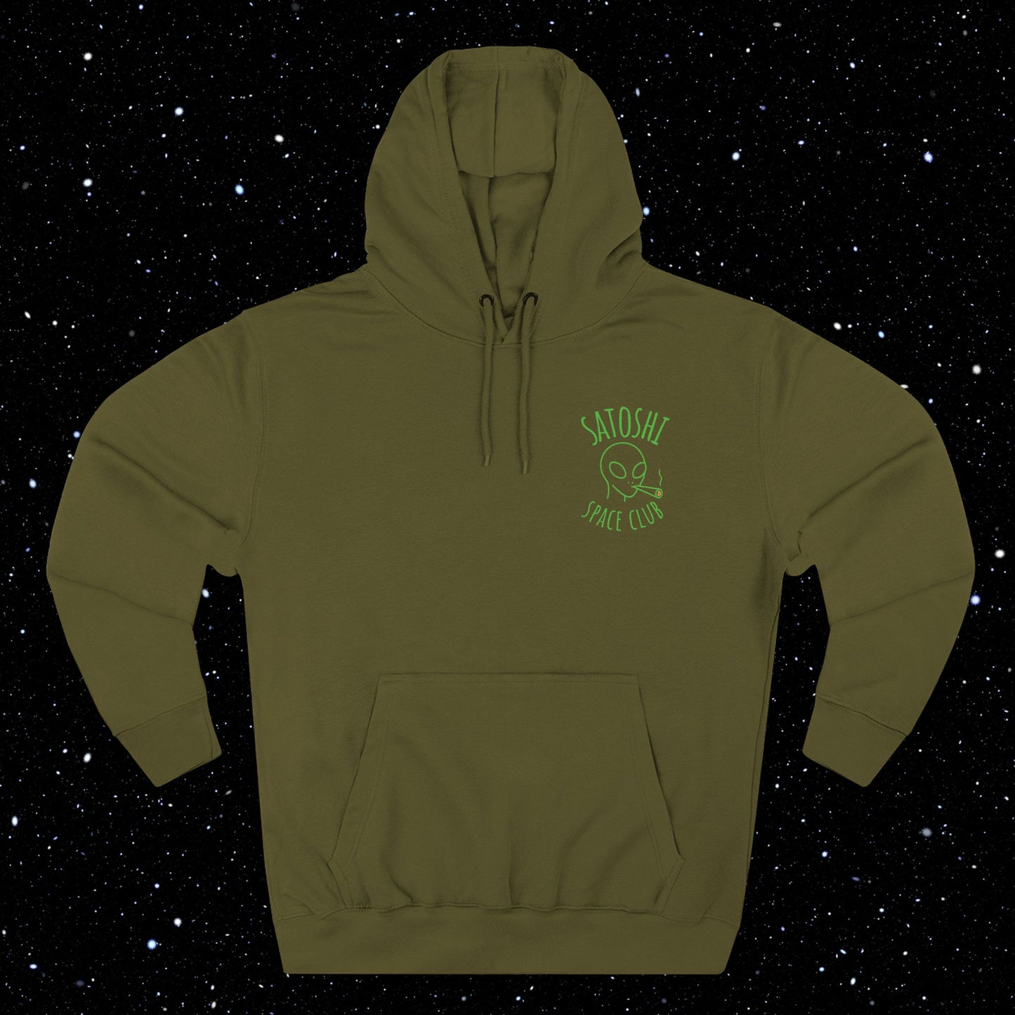 Satoshi Space Club Line Art Backprint Fleece Hoodie
