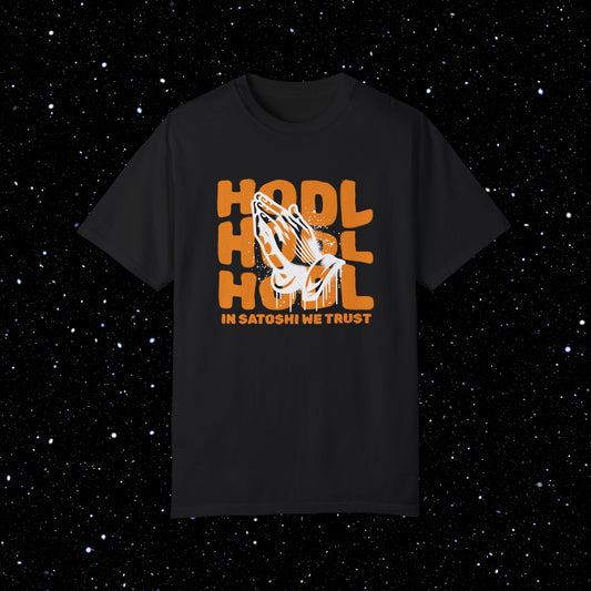 HODL - In Satoshi We Trust - Comfort Colors Bitcoin Tee Shirt