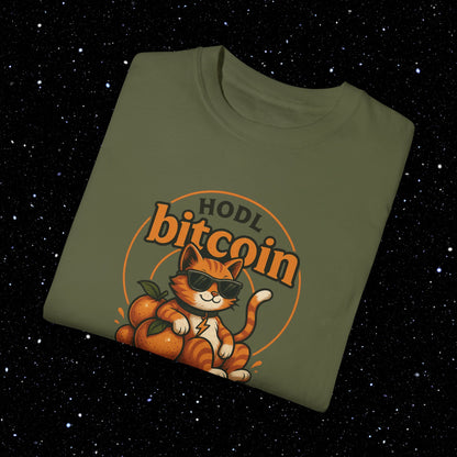 Orange Cat Bitcoin Comfort Colors Tee Shirt