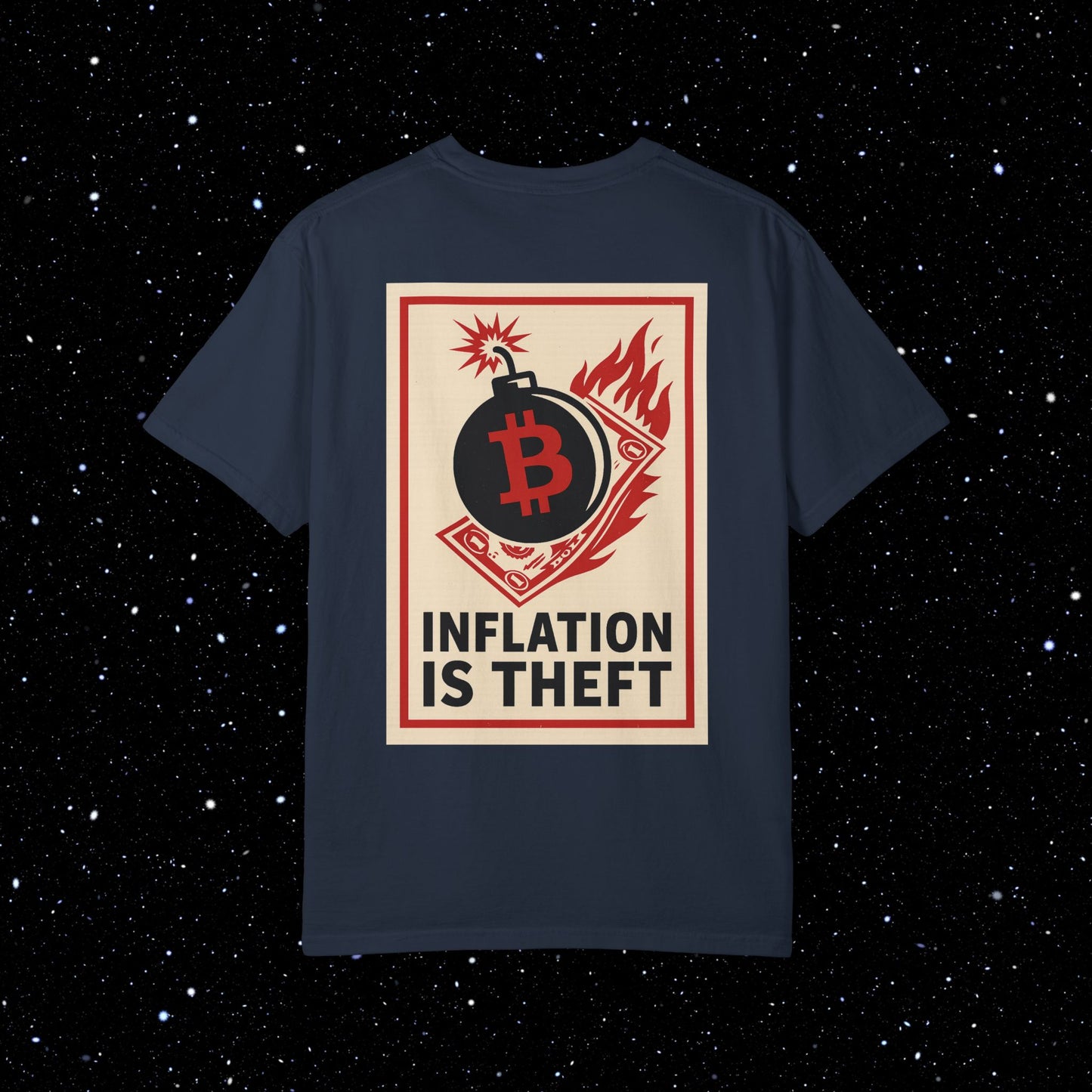 Inflation is Theft Back Print Bitcoin Tee