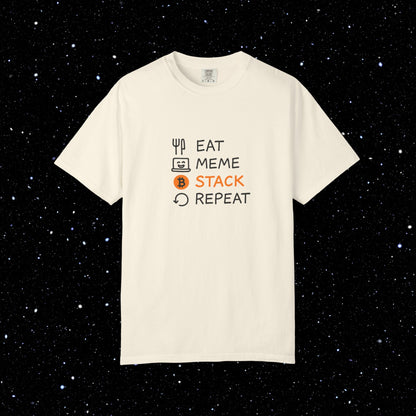 Eat, Meme, Stack, Repeat Bitcoin Tee