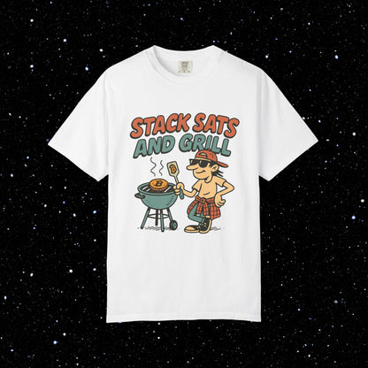 Stack sats and grill bitcoin tee