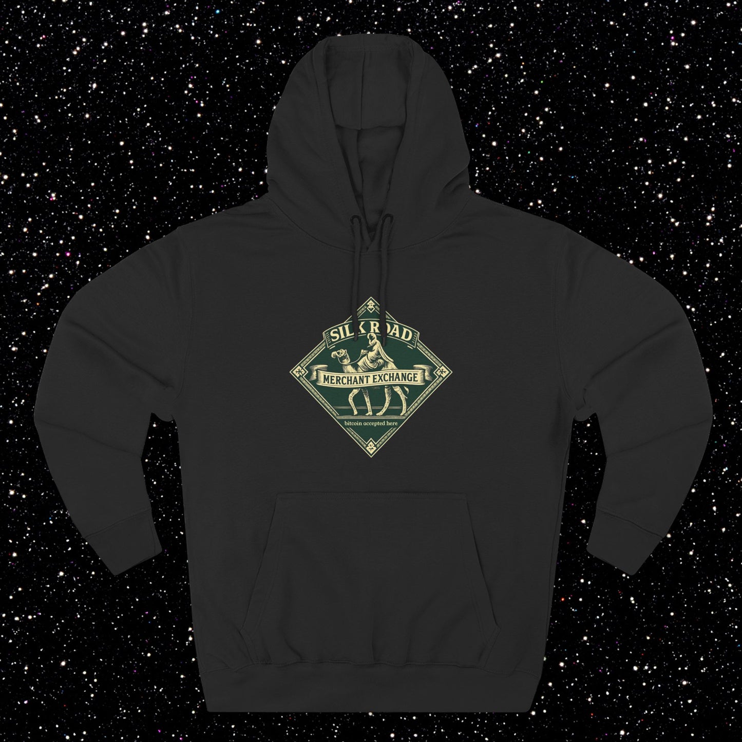 Silk Road Merchant Exchange Hoodie | Bitcoin Accepted Here | Heritage Trade Design