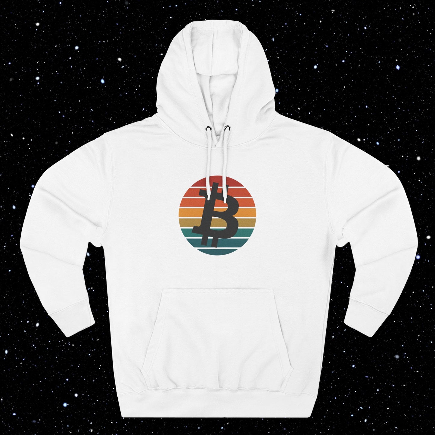 Bitcoin Retro Sunset Fleece Hoodie