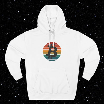 Bitcoin Retro Sunset Fleece Hoodie