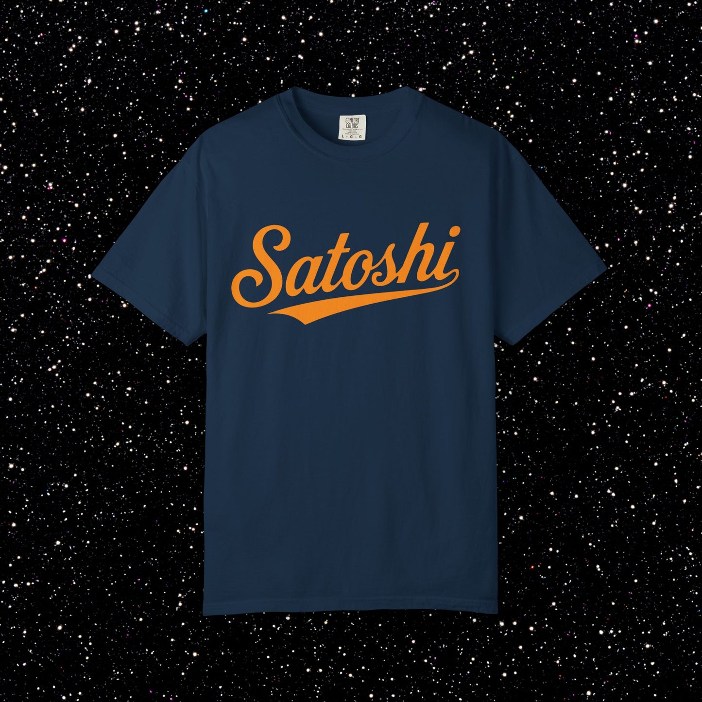 Satoshi Baseball Script Tee
