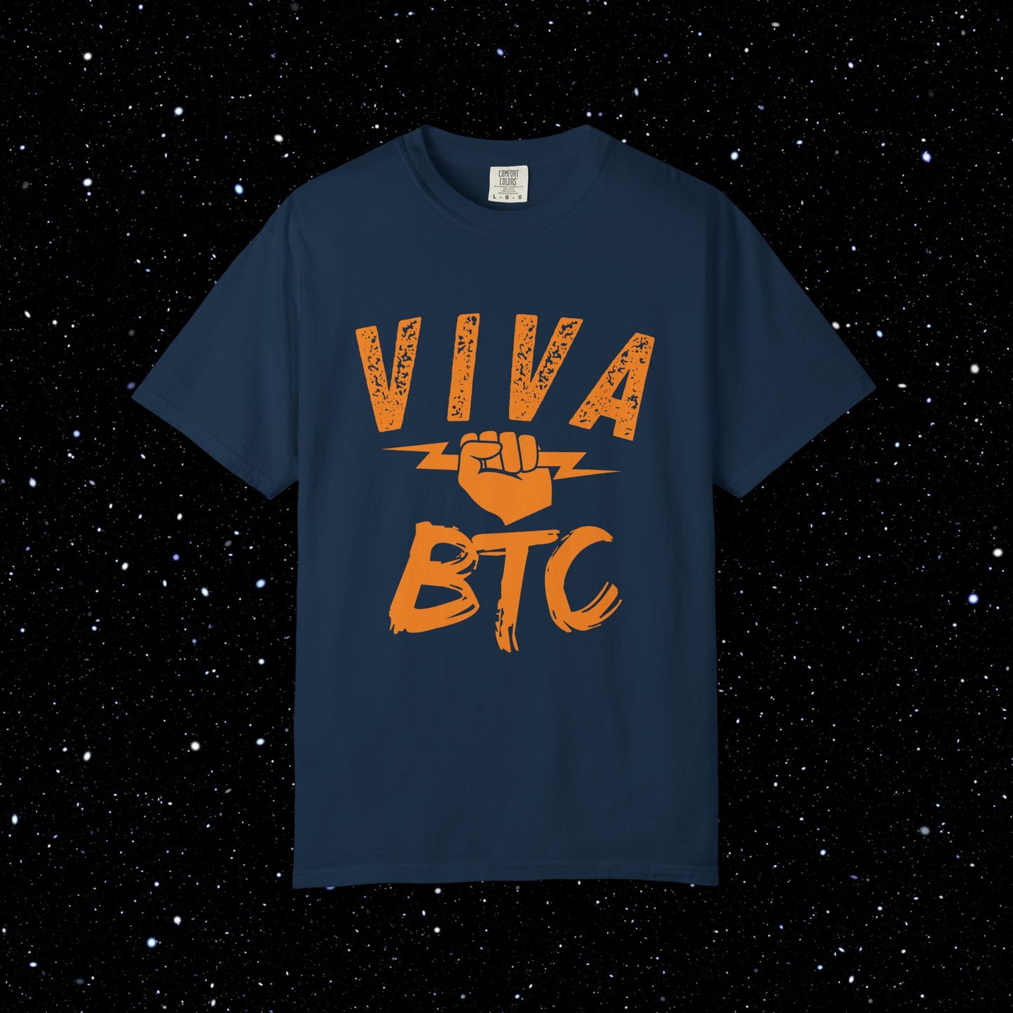 VIVA BTC Front Print Lightning Rod - Comfort Colors Bitcoin Shirt