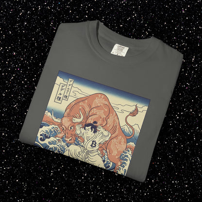 Bitcoin Bull vs Bear Samurai T-Shirt | Ukiyo-e Art Tee