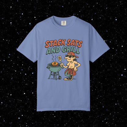 Stack sats and grill bitcoin tee