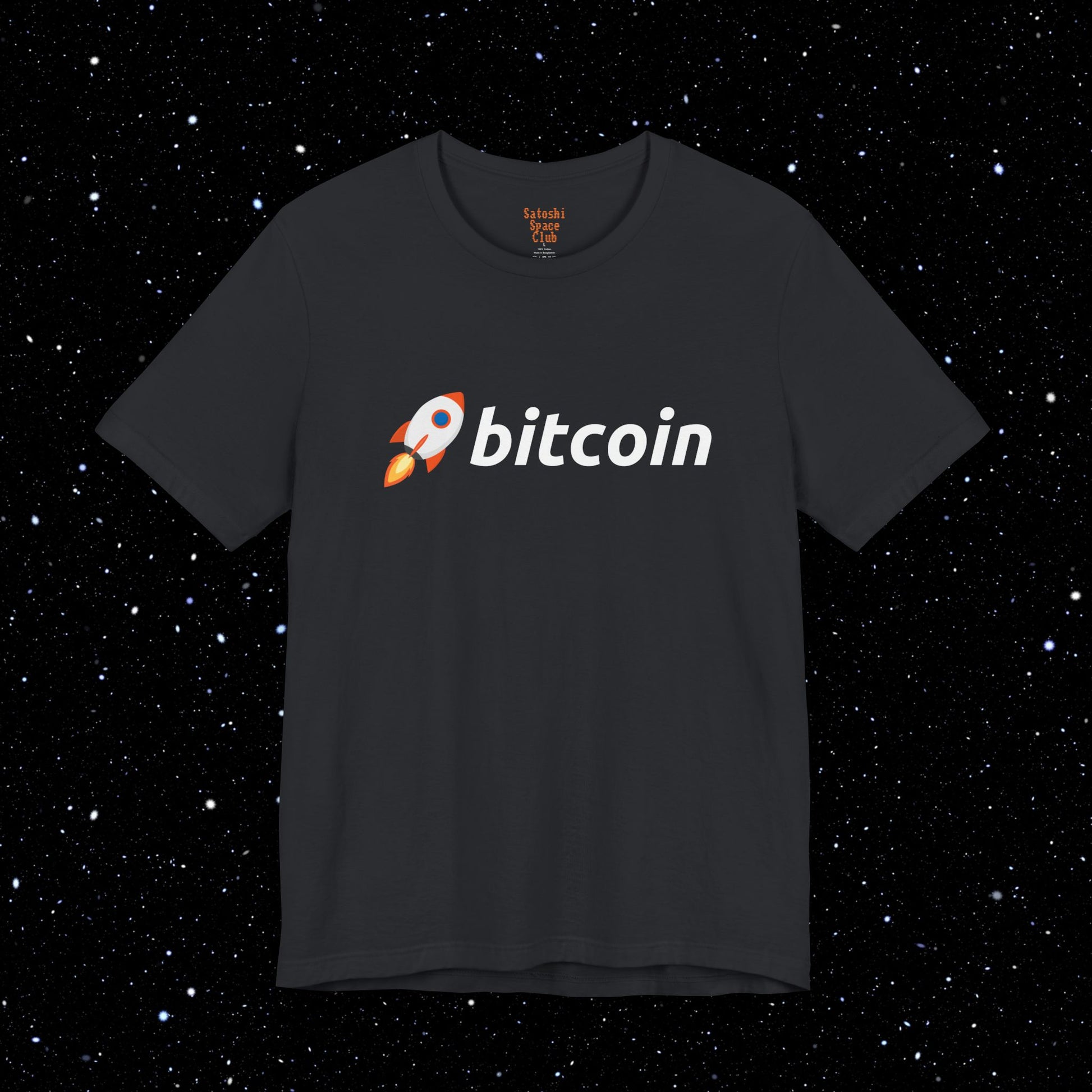 bitcoin rocket tee shirt black