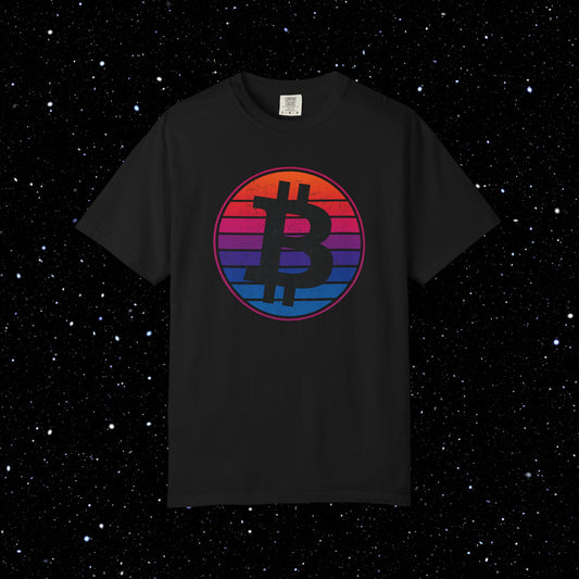 Bitcoin Synthwave Sunset Tee