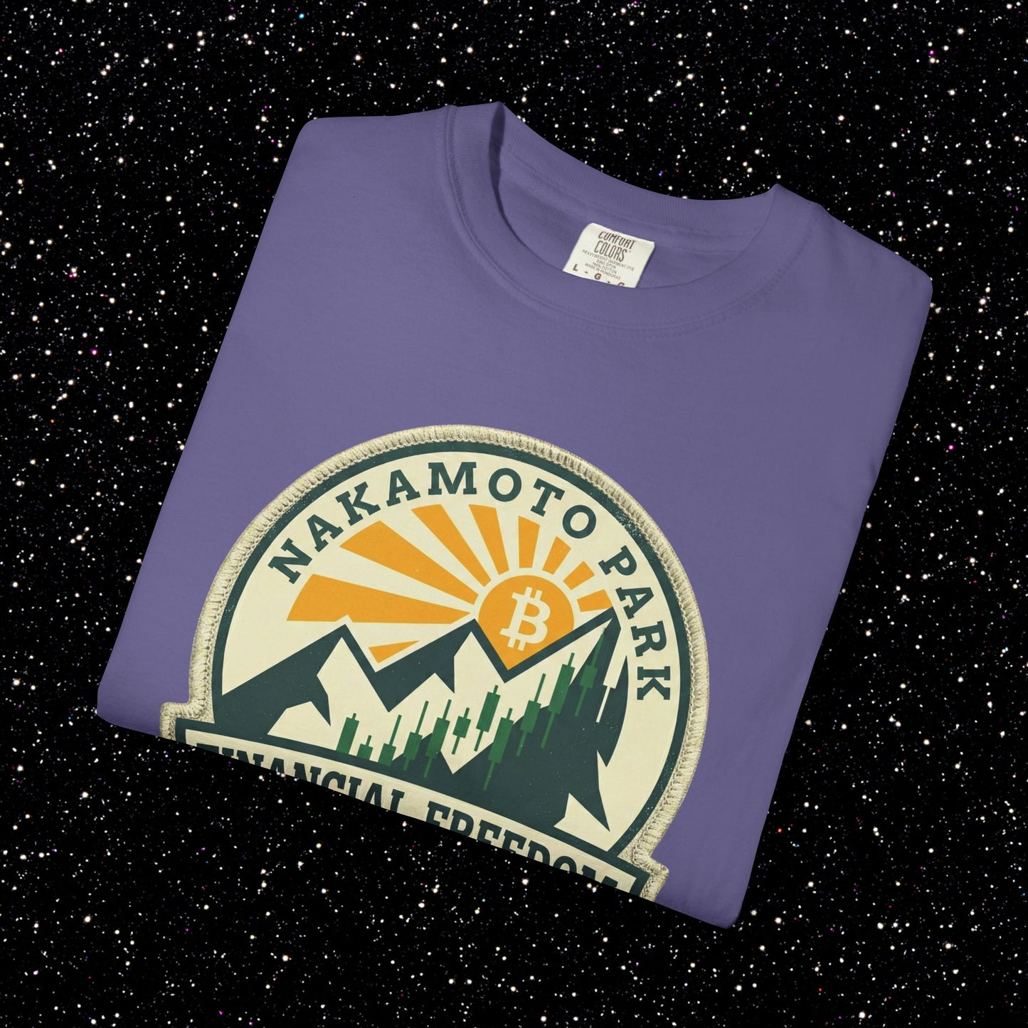 Nakamoto Park Financial Freedom Trail T-Shirt | Bitcoin Outdoor Badge Tee