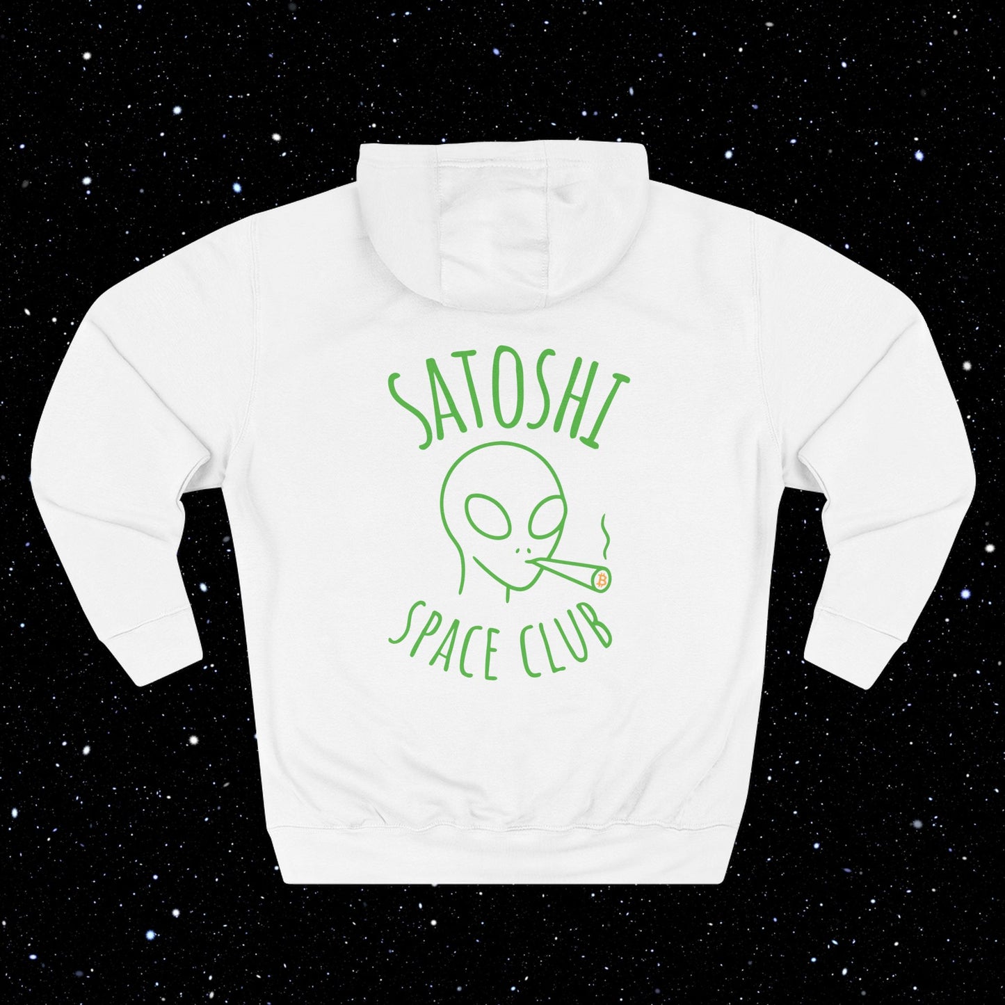 Satoshi Space Club Line Art Backprint Fleece Hoodie