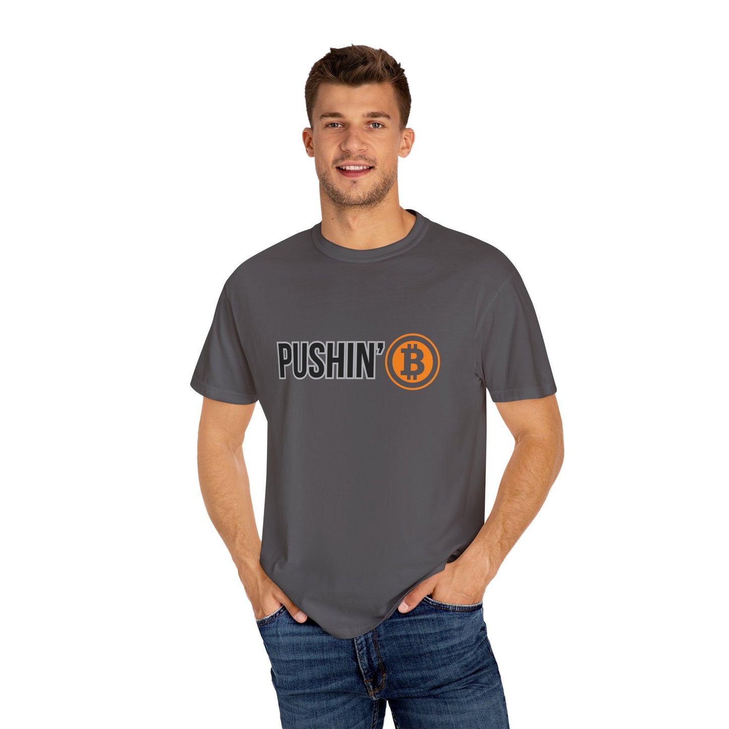 Pushin’ ₿ - Comfort Colors Logo Tee Shirt