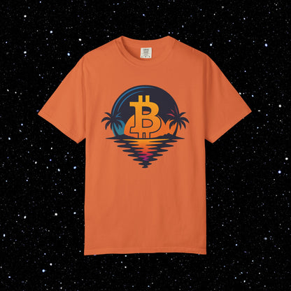 Bitcoin Sunset Beach Tee