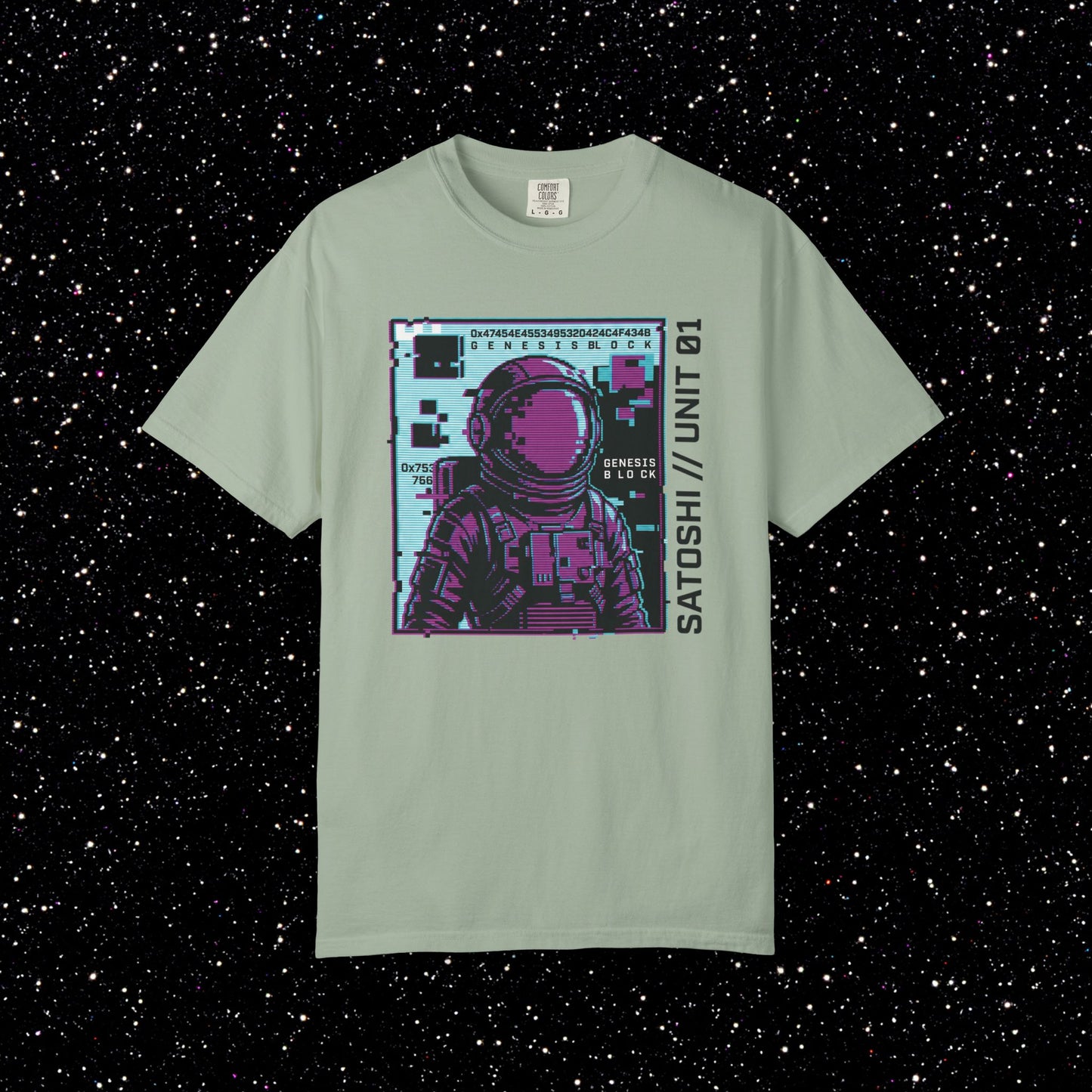 Genesis Block Astronaut T-Shirt | Satoshi Unit 01 Bitcoin Tee