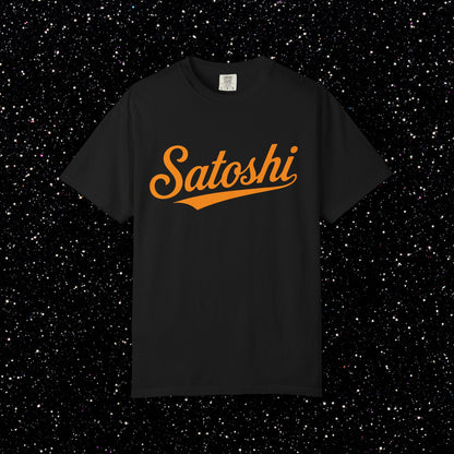 Satoshi Baseball Script Tee