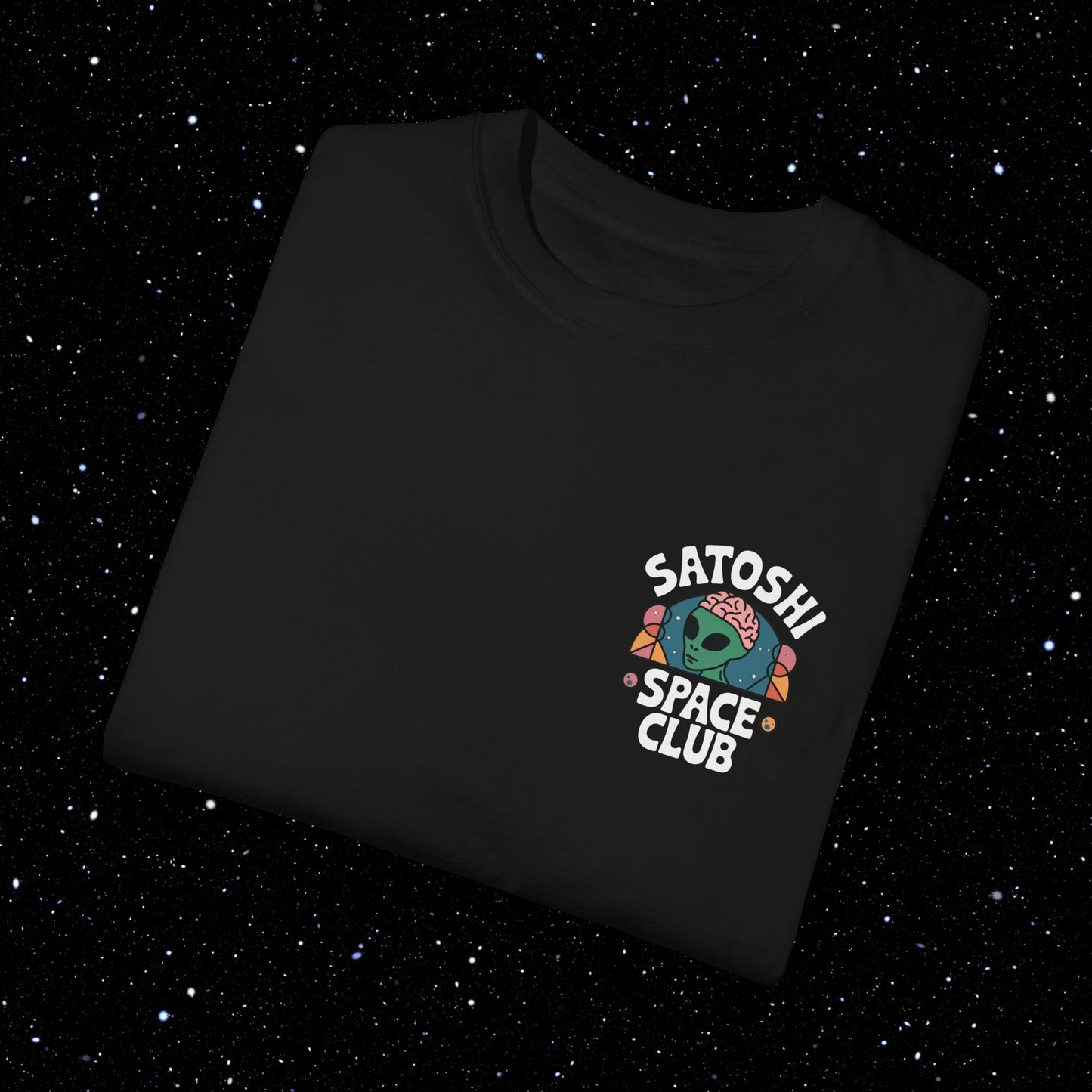 Satoshi Space Club - Alien Brain Back Print Comfort Colors Tee