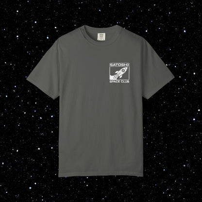 Satoshi Space Club Logo Back Print Bitcoin Tee Shirt