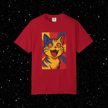 Pop Art Cat Bitcoin Graphic Tee