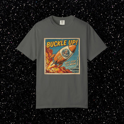 Buckle Up Bitcoin T-Shirt | Next Stop The Moon Retro Tee