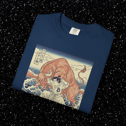 Bitcoin Bull vs Bear Samurai T-Shirt | Ukiyo-e Art Tee